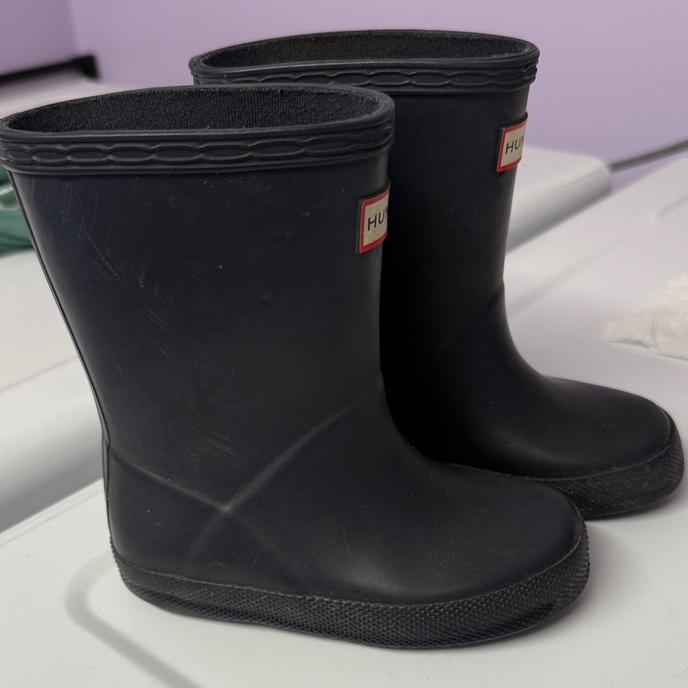 Hunter Kids Dark Navy Boots